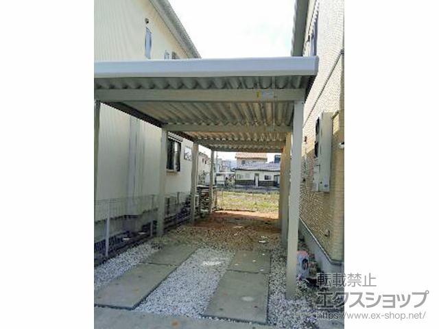 京都府舞鶴市ののカーポート ジーポートneo Aタイプ 縦連棟 角柱8本仕様 積雪〜100cm対応 施工例