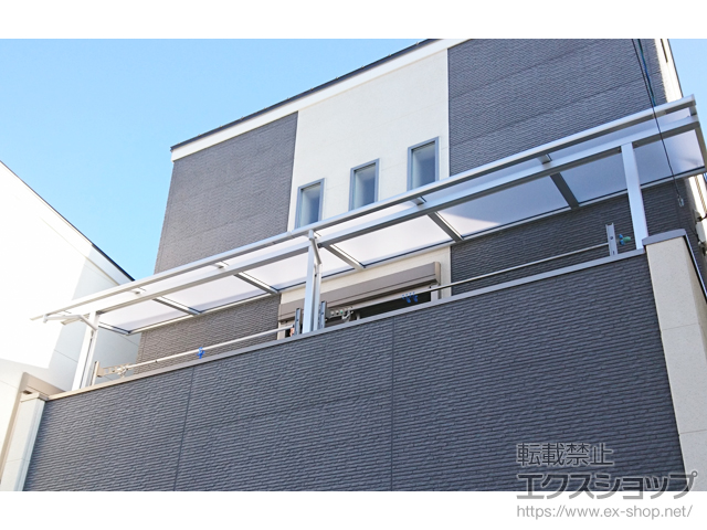 兵庫県西宮市ののバルコニー・ベランダ屋根 スピーネ R型 屋根タイプ 連棟 積雪〜20cm対応 施工例