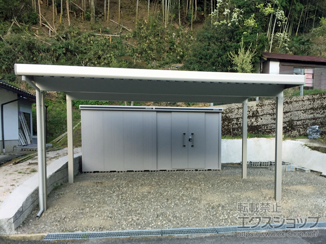 島根県雲南市ののカーポート ジーポートneo Aタイプ 2台用 角柱4本仕様 積雪〜100cm対応 施工例