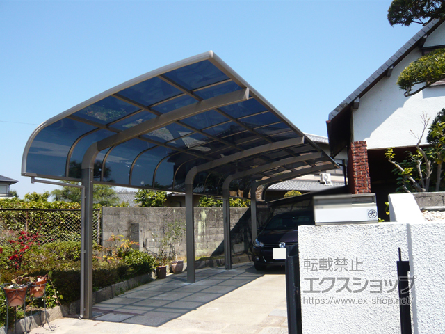 大阪府枚方市のLIXIL リクシル（トステム）のカーポート テールポートシグマIII 縦連棟 積雪〜20cm対応 施工例