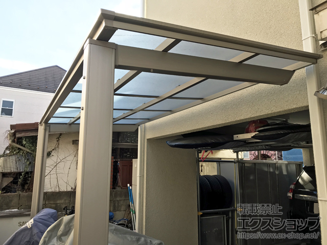 東京都杉並区ののテラス屋根 フーゴF 独立テラスタイプ 単体 積雪〜20cm対応 施工例