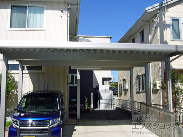 京都府福知山市ののカーポート ジーポートneo Bタイプ 2台用 角柱6本柱 積雪〜100cm対応 施工例