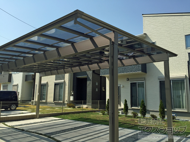 群馬県前橋市ののカーポート アーキデュオ ワイド 3台用 積雪〜20cm対応 施工例