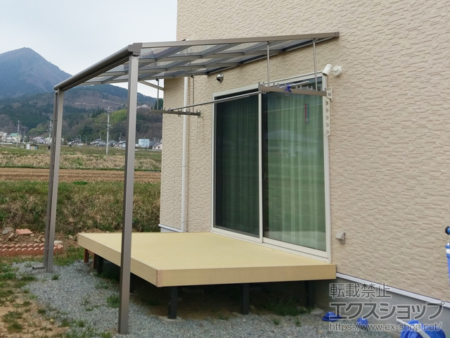 長野県上田市ののテラス屋根 スピーネ F型 テラスタイプ 単体 積雪〜20cm対応 施工例