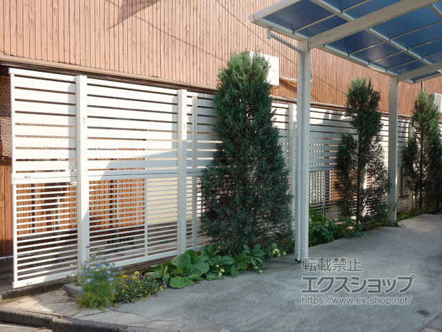 福岡県北九州市ののフェンス・柵 エクスラインフェンス23型 自由柱 施工例