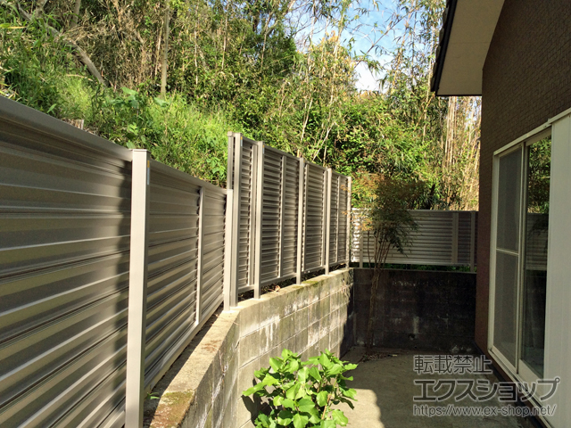 福岡県太宰府市ののフェンス・柵 ミエーネフェンス 目隠しルーバータイプ 自由柱施工 施工例