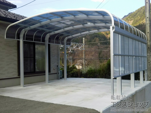 長野県木曽郡上松町のLIXIL リクシル（トステム）のカーポート テールポートシグマIII 1500 ワイド 積雪〜50cm対応 施工例