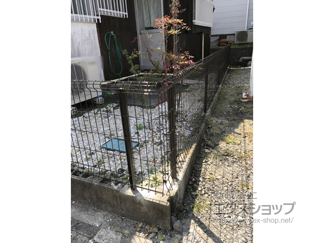福岡県久留米市ののフェンス・柵 イーネットフェンス 2F型 自由柱施工 施工例