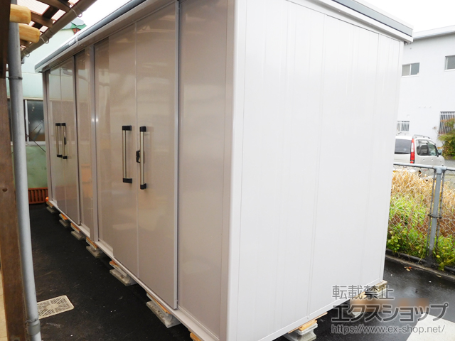 のの物置・屋外倉庫 エルモ 積雪型 5130×1870×2359 扉2ヶ所タイプ LMDS-5118HW-CB 施工例