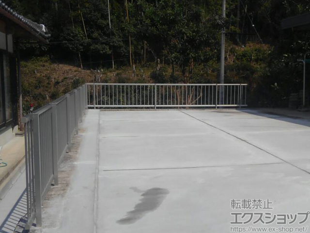 兵庫県丹波市ののフェンス・柵 ミエッタフェンス 防犯たて格子タイプ 自由柱 施工例