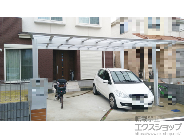 千葉県船橋市ののカーポート フーゴF (フラットスタイル) ワイド 積雪〜20cm対応 施工例