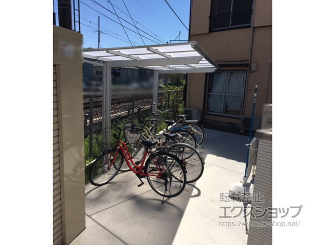 埼玉県さいたま市ののサイクルポート・駐輪場 ネスカFミニ (フラットスタイル) 積雪〜20cm対応 施工例