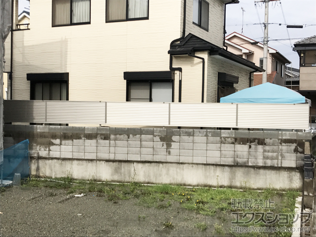 兵庫県加古川市ののフェンス・柵 ミエーネフェンス 目隠しルーバータイプ 自由柱施工 施工例