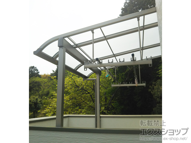 京都府京田辺市ののバルコニー・ベランダ屋根 スピーネ R型 屋根タイプ 単体 積雪〜20cm対応 施工例