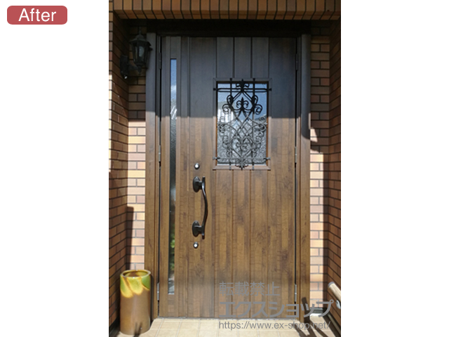 愛知県名古屋市のLIXIL リクシル（トステム）の玄関ドア リシェントII 断熱K4仕様 親子仕様(ランマ無)R C41型 施工例