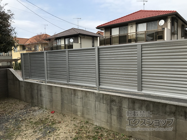 広島県広島市ののフェンス・柵 ミエーネフェンス 目隠しルーバータイプ 自由柱施工 施工例