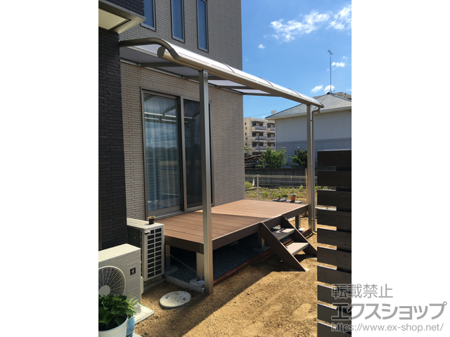 香川県高松市ののテラス屋根 プレシオステラス R型 テラスタイプ 単体 積雪〜20cm対応 施工例
