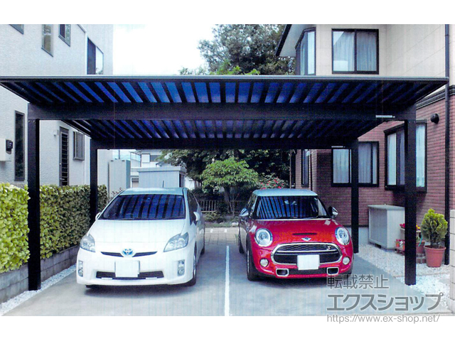 山梨県甲府市ののカーポート エフルージュ ツイン50 積雪〜50cm対応 施工例