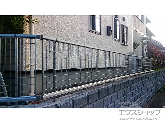 千葉県千葉市ののフェンス・柵 レスティナメッシュフェンス2型 自由柱施工 施工例