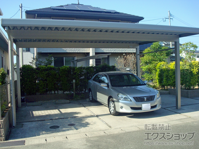 熊本県八代市ののカーポート レオンポートneo 2台用 柱4本仕様 積雪〜50cm対応 施工例