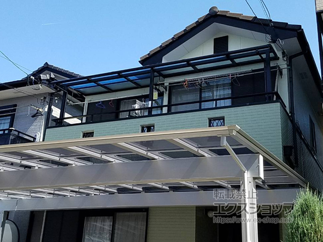 愛知県名古屋市ののバルコニー・ベランダ屋根 スピーネ R型 屋根タイプ 連棟 積雪〜20cm対応※躯体側出幅違い納まり 施工例