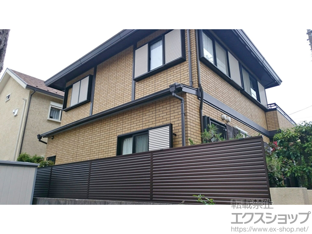 神奈川県相模原市ののフェンス・柵 ミエーネフェンス 目隠しルーバータイプ 2段支柱 施工例