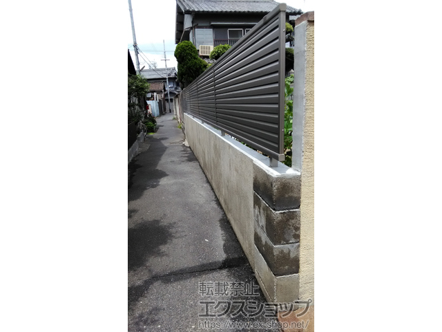 大阪府八尾市ののフェンス・柵 ミエーネフェンス 目隠しルーバータイプ 自由柱施工 施工例