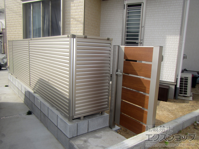 神奈川県横浜市ののフェンス・柵 レスティナフェンス5型 目隠しルーバー 自由柱施工 施工例