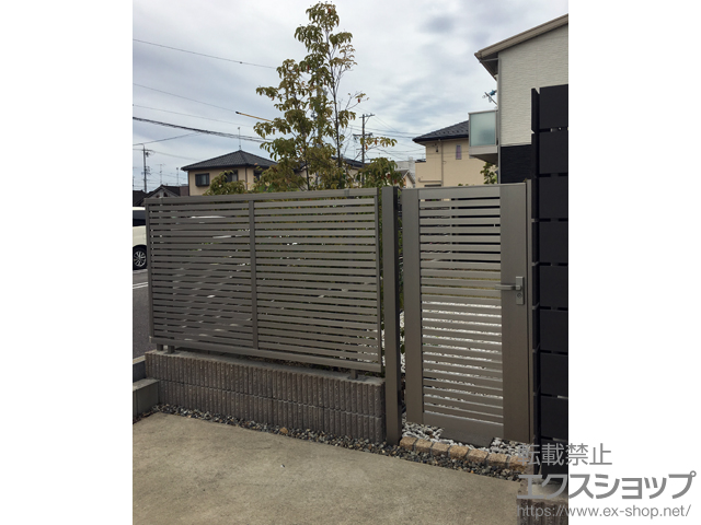 岐阜県岐阜市ののフェンス・柵 ライシスフェンス 3型 太横桟 フリーポールタイプ 施工例