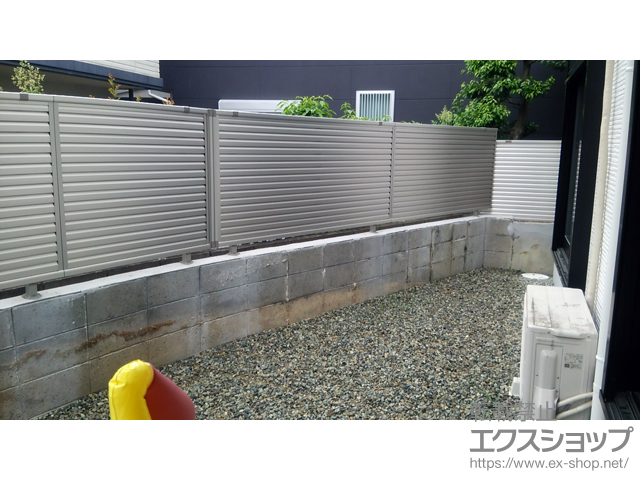 大阪府池田市ののフェンス・柵 ミエーネフェンス 目隠しルーバータイプ 自由柱施工 施工例