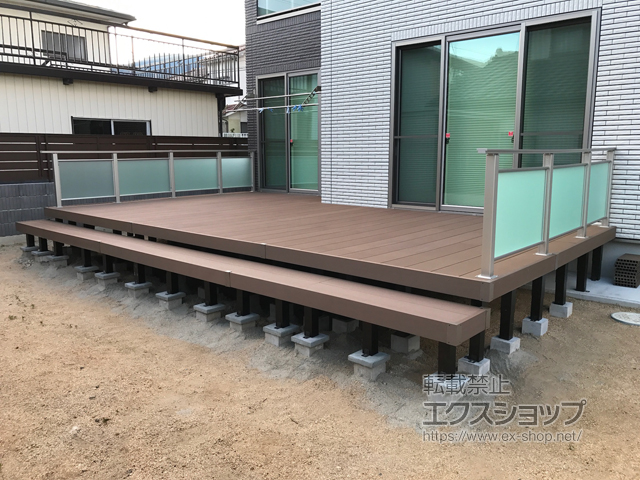 福島県伊達郡桑折町ののウッドデッキ リウッドデッキ 200 施工例