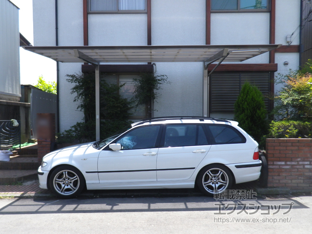 埼玉県北本市ののサイクルポート・駐輪場 スマートポートミニHG 片型支持タイプ 木調タイプ 積雪〜50cm対応 施工例