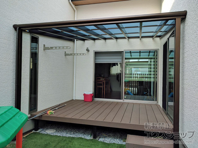 岡山県赤磐市ののテラス屋根 ヴェクターテラス F型 ビッグサイズ 単体 積雪〜20cm対応 施工例