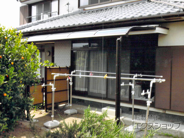 熊本県玉名市ののテラス屋根 プレシオステラス R型 テラスタイプ 単体 積雪〜20cm対応 施工例