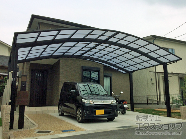 奈良県北葛城郡広陵町のLIXIL リクシル（トステム）のカーポート リベルポートシグマIII 3台用 積雪〜20cm対応 施工例