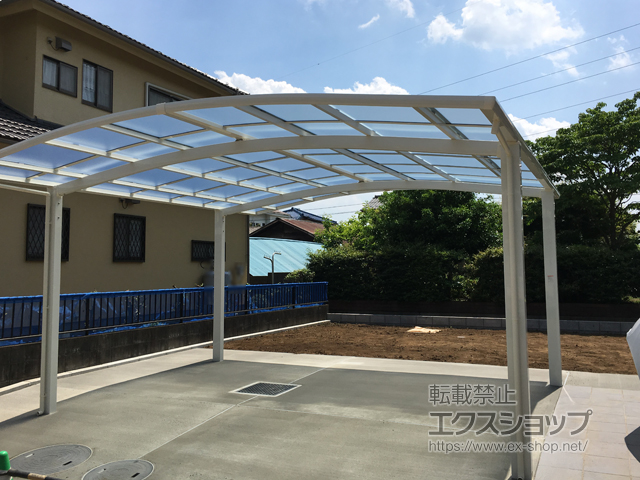 埼玉県狭山市ののカーポート ネスカR ワイド 積雪〜20cm対応 台風補償付 施工例