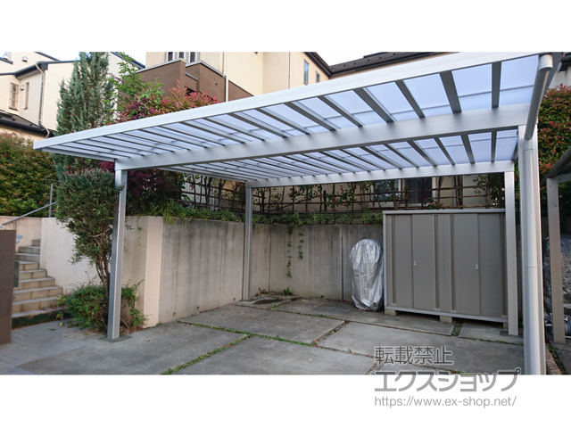 東京都八王子市ののカーポート ソルディーポート 1500 2台用 積雪〜50cm対応 施工例