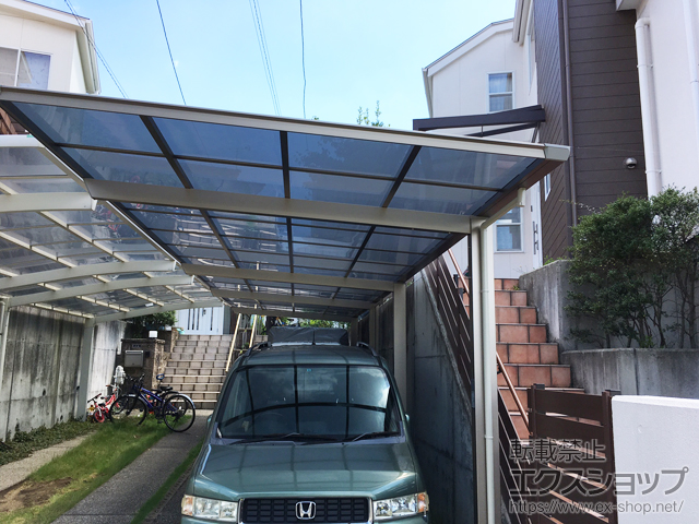 愛知県名古屋市ののカーポート セルフィ 縦連棟 積雪〜20cm対応 施工例