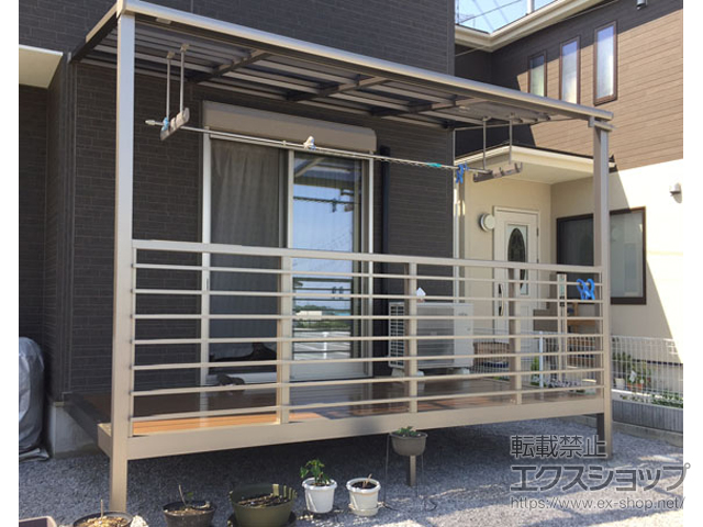 群馬県高崎市ののテラス囲い・サンルーム サニージュF型 オープン納まり 積雪〜20cm対応 施工例