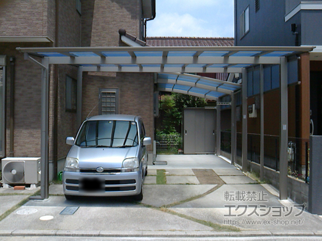 兵庫県加古川市ののカーポート ネスカF (フラットスタイル) ワイド 積雪〜20cm対応 施工例