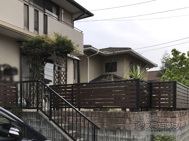 山口県山口市ののフェンス・柵 モクアルフェンス 横板タイプ 自由柱施工 施工例