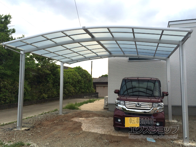 熊本県玉名郡長洲町ののカーポート ネスカR (ラウンドスタイル) ワイド 積雪〜20cm対応 施工例