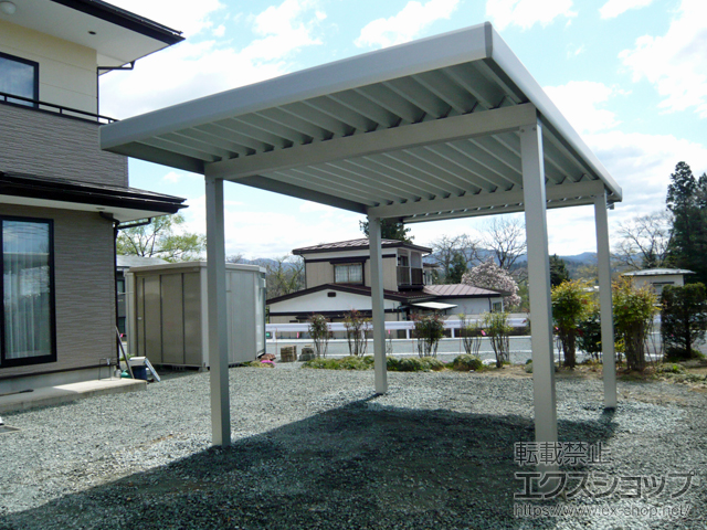 岩手県紫波郡紫波町ののカーポート ジーポートneo Aタイプ 角柱4本仕様 積雪〜100cm対応 施工例