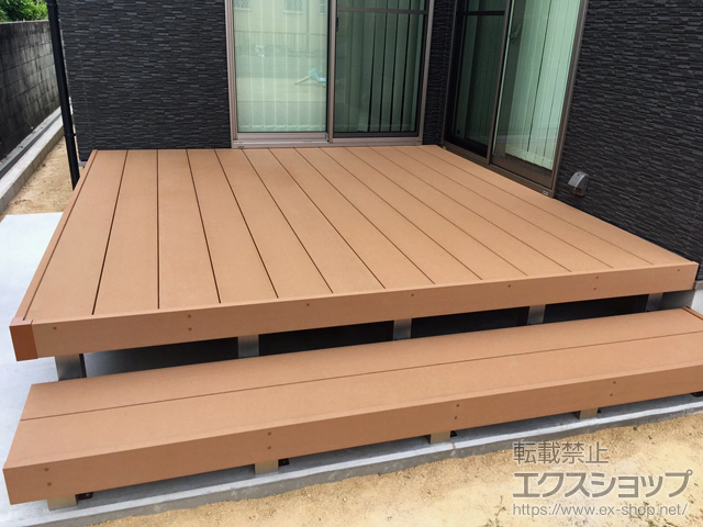 山口県宇部市ののウッドデッキ リウッドデッキ 200※正面段床一段 施工例