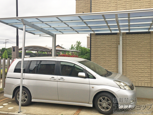 千葉県習志野市ののカーポート フーゴF (フラットスタイル) 延長 耐雪風圧強化パッケージ　積雪〜30cm対応 施工例