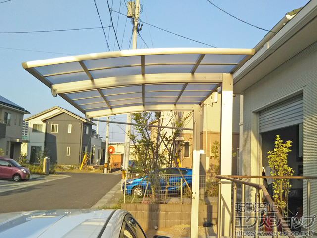 宮城県名取市ののカーポート レイナポートREグラン 前下がり 積雪〜30cm対応*オプション併用時 施工例