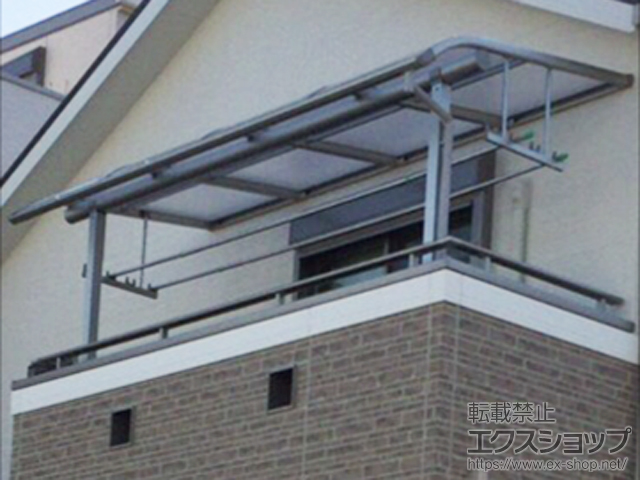 大阪府高石市ののバルコニー・ベランダ屋根 プレシオステラス R型 屋根タイプ 単体 積雪〜20cm対応 施工例