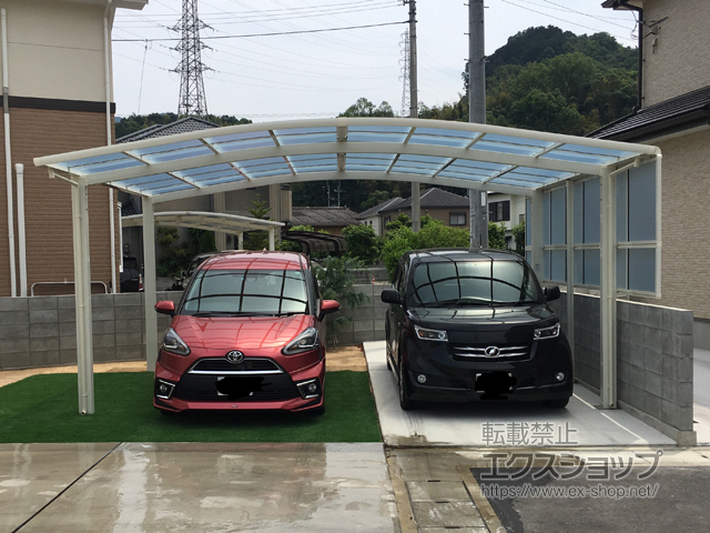 徳島県徳島市ののカーポート ネスカR (ラウンドスタイル) ワイド 積雪〜20cm対応 施工例