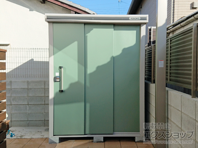 大阪府高槻市のの物置・屋外倉庫 エルモ 一般型 1870×1170×2361 LMD-1811H-EG 施工例