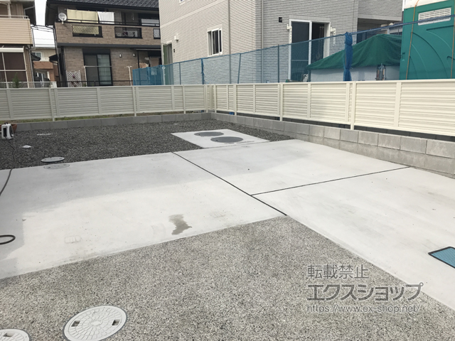 岐阜県羽島市ののフェンス・柵 ミエーネフェンス 目隠しルーバータイプ 自由柱施工 施工例